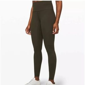 LuluLemon Olive Green Wunder Under Leggings Size 12